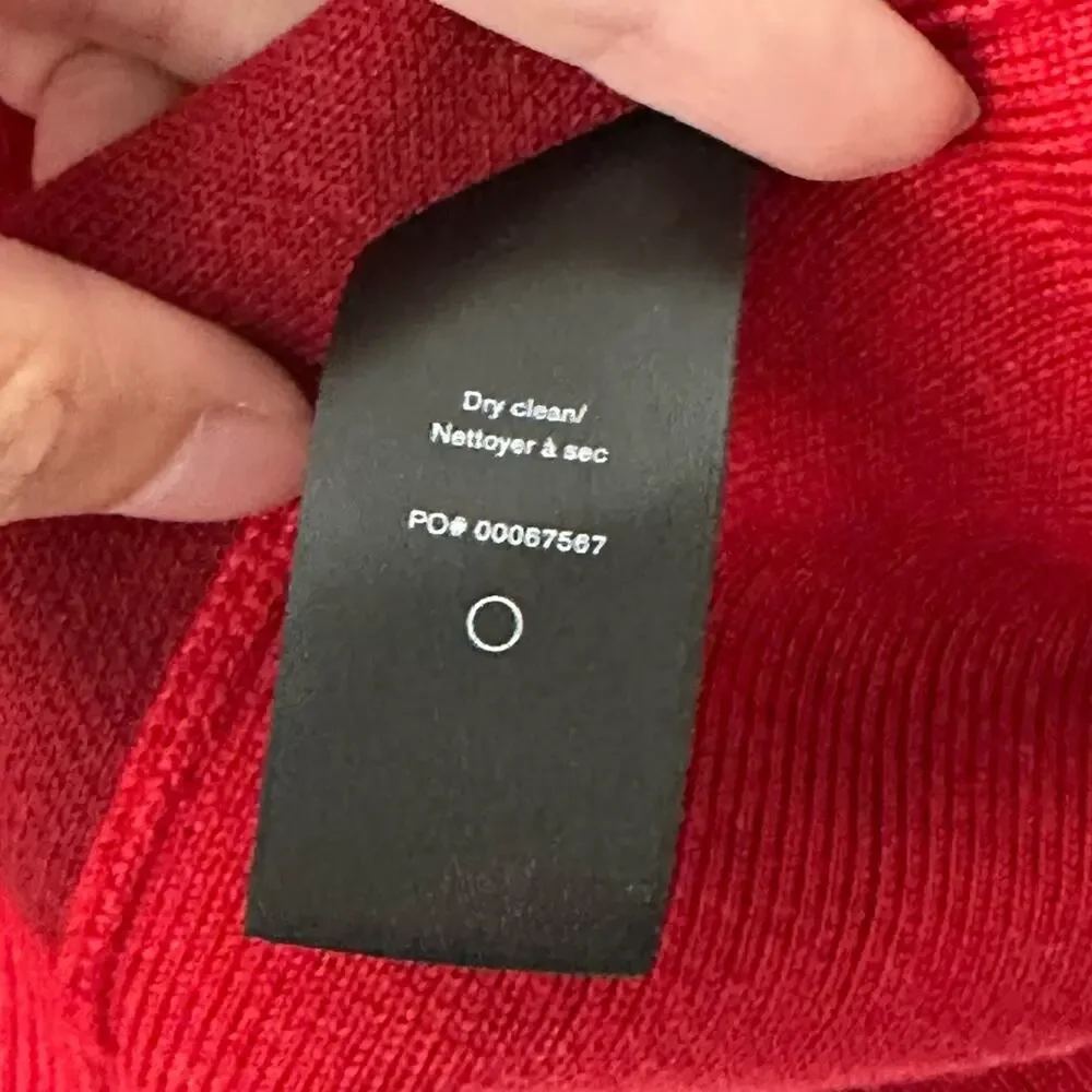 rag & bone York Poppy Red Knit Sweater size M Wool Blend Crewneck Pullover